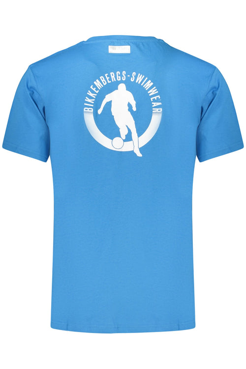 BIKKEMBERGS T - SHIRT MANICHE CORTE UOMO AZZURRO - Grandi Firme Lab
