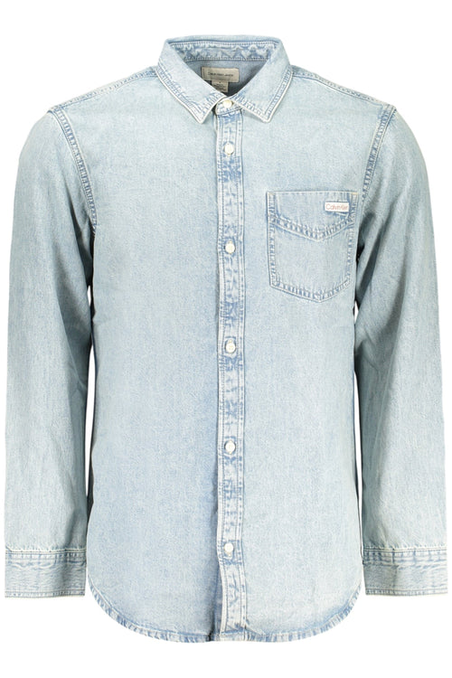 CALVIN KLEIN CAMICIA MANICHE LUNGHE UOMO AZZURRO - Grandi Firme Lab