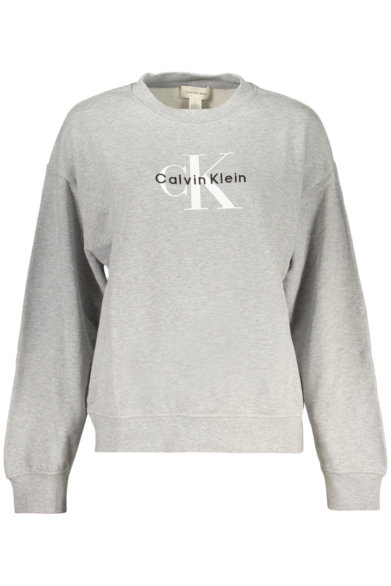 CALVIN KLEIN FELPA SENZA ZIP DONNA GRIGIO - Grandi Firme Lab