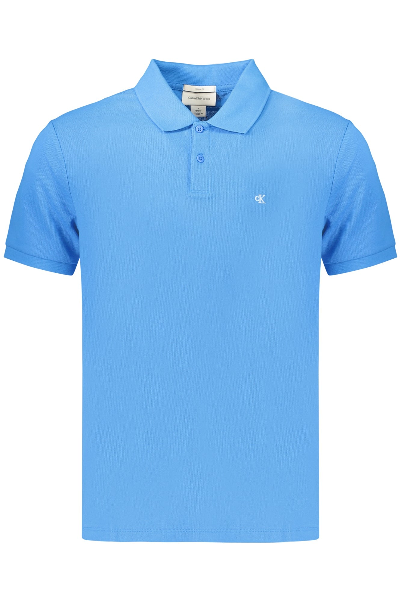 CALVIN KLEIN POLO MANICHE CORTE UOMO AZZURRO - Grandi Firme Lab