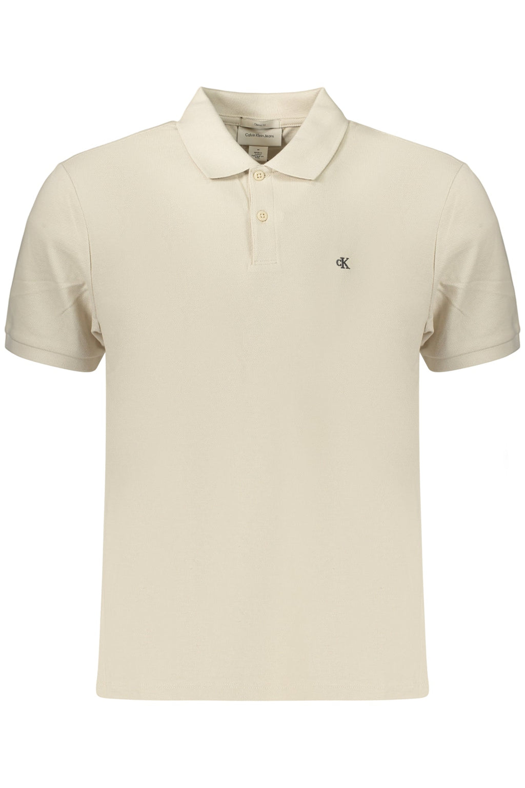 CALVIN KLEIN POLO MANICHE CORTE UOMO BEIGE - Grandi Firme Lab
