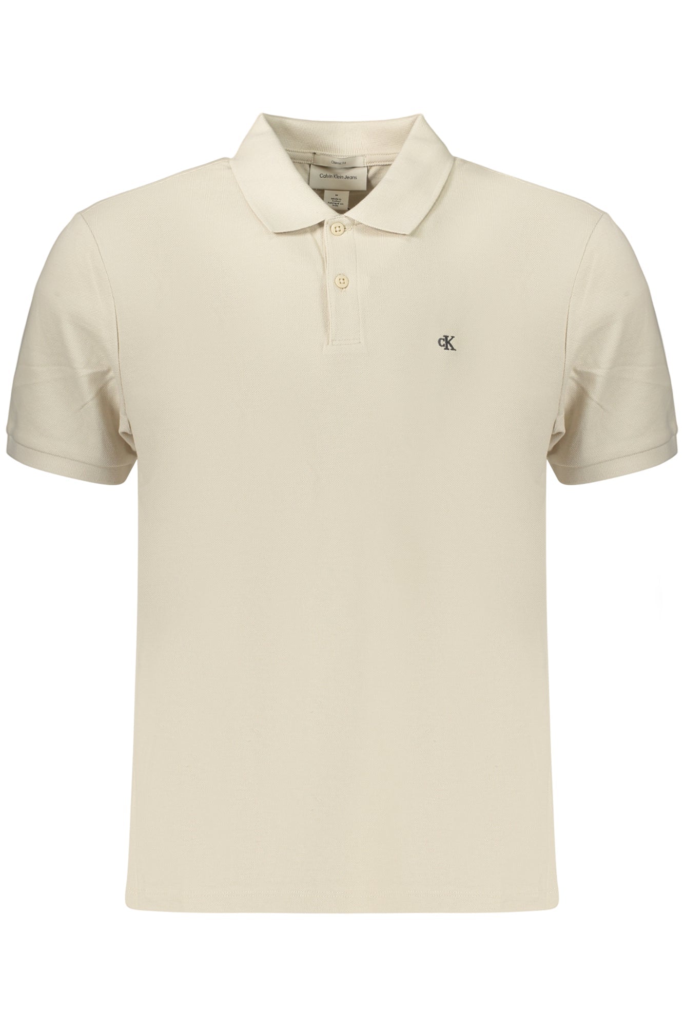 CALVIN KLEIN POLO MANICHE CORTE UOMO BEIGE - Grandi Firme Lab