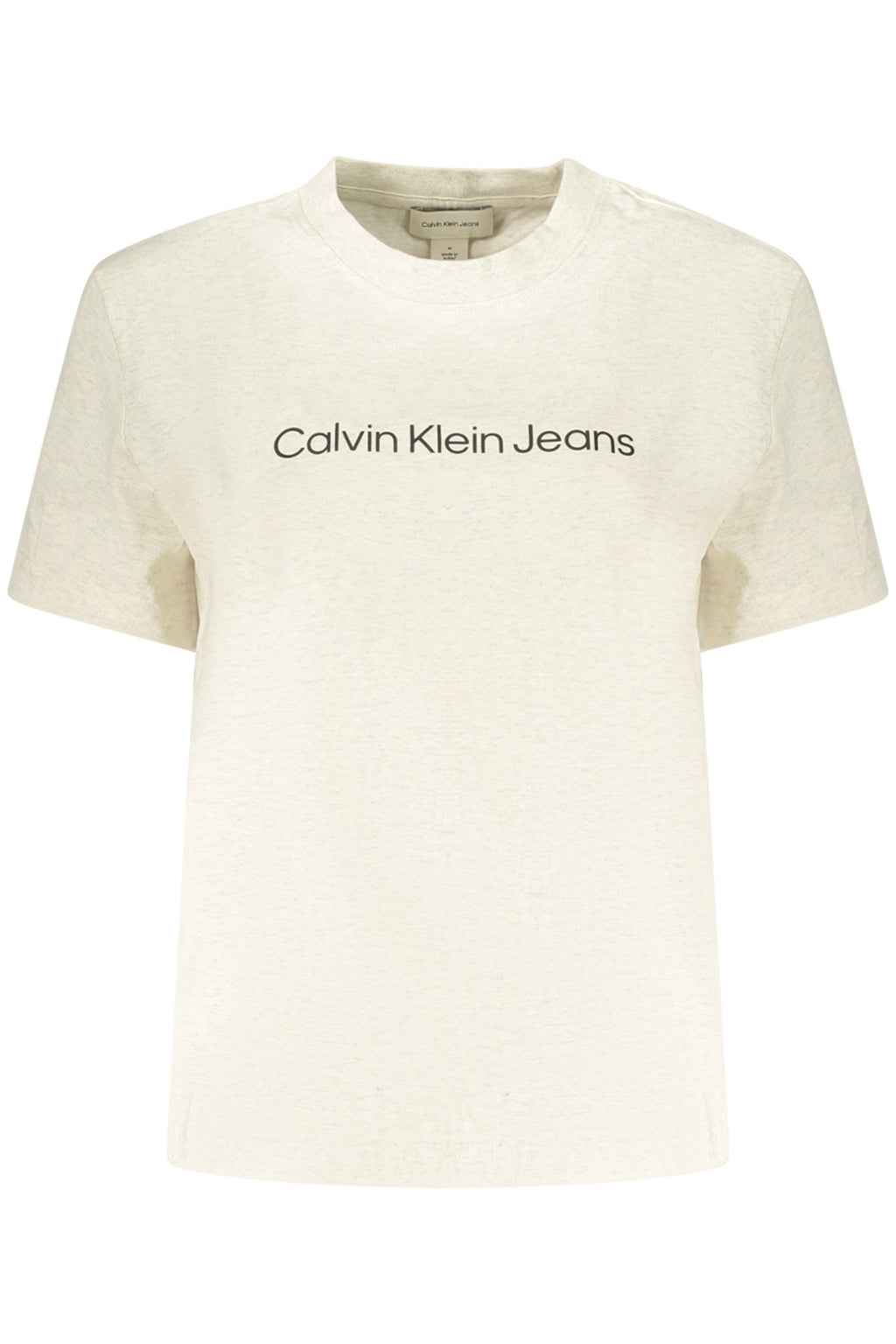 CALVIN KLEIN T-SHIRT MANICHE CORTE DONNA BEIGE - Grandi Firme Lab