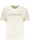 CALVIN KLEIN T-SHIRT MANICHE CORTE DONNA BEIGE - Grandi Firme Lab