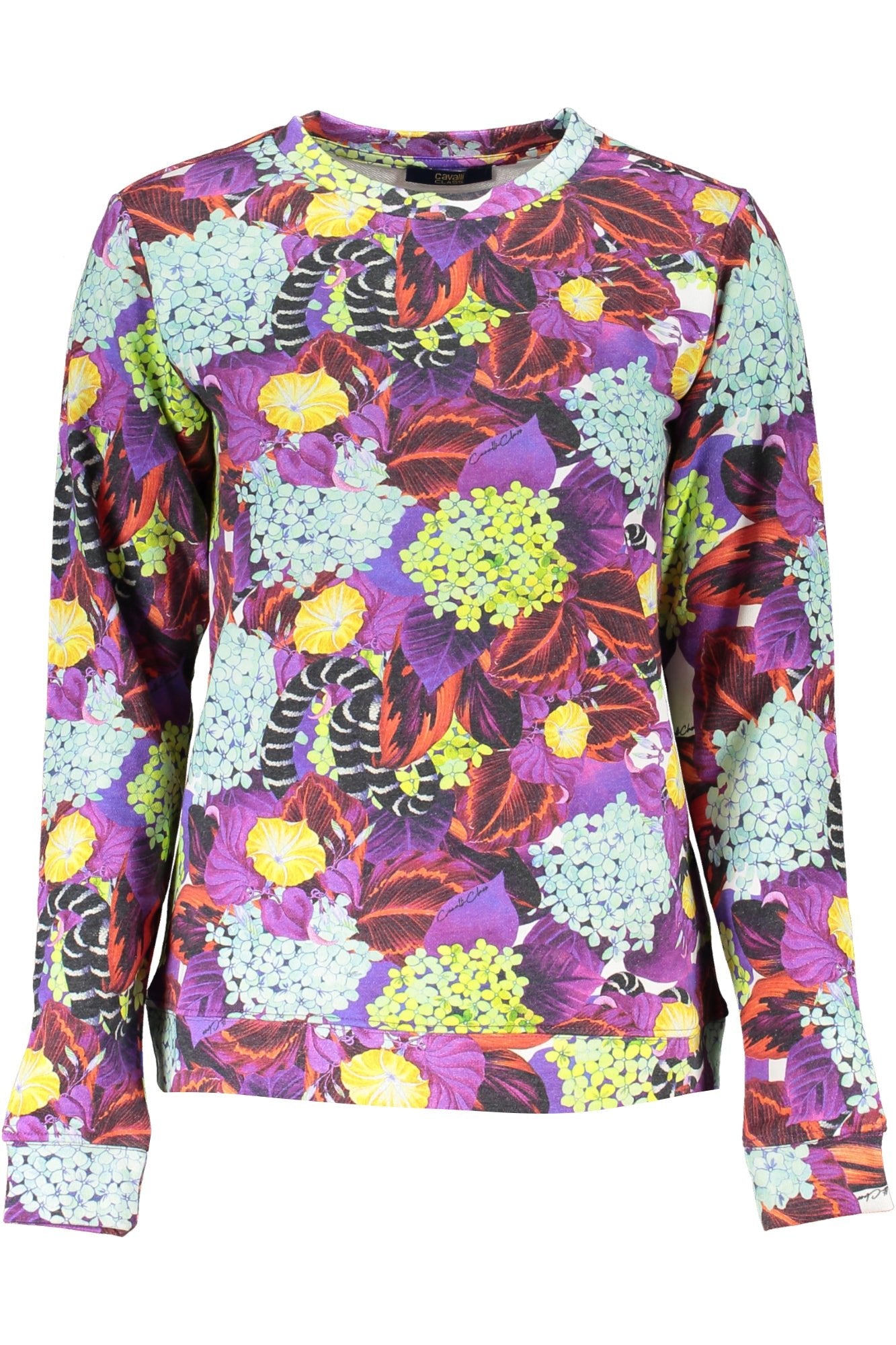 CAVALLI CLASS FELPA SENZA ZIP DONNA VIOLA - Grandi Firme Lab
