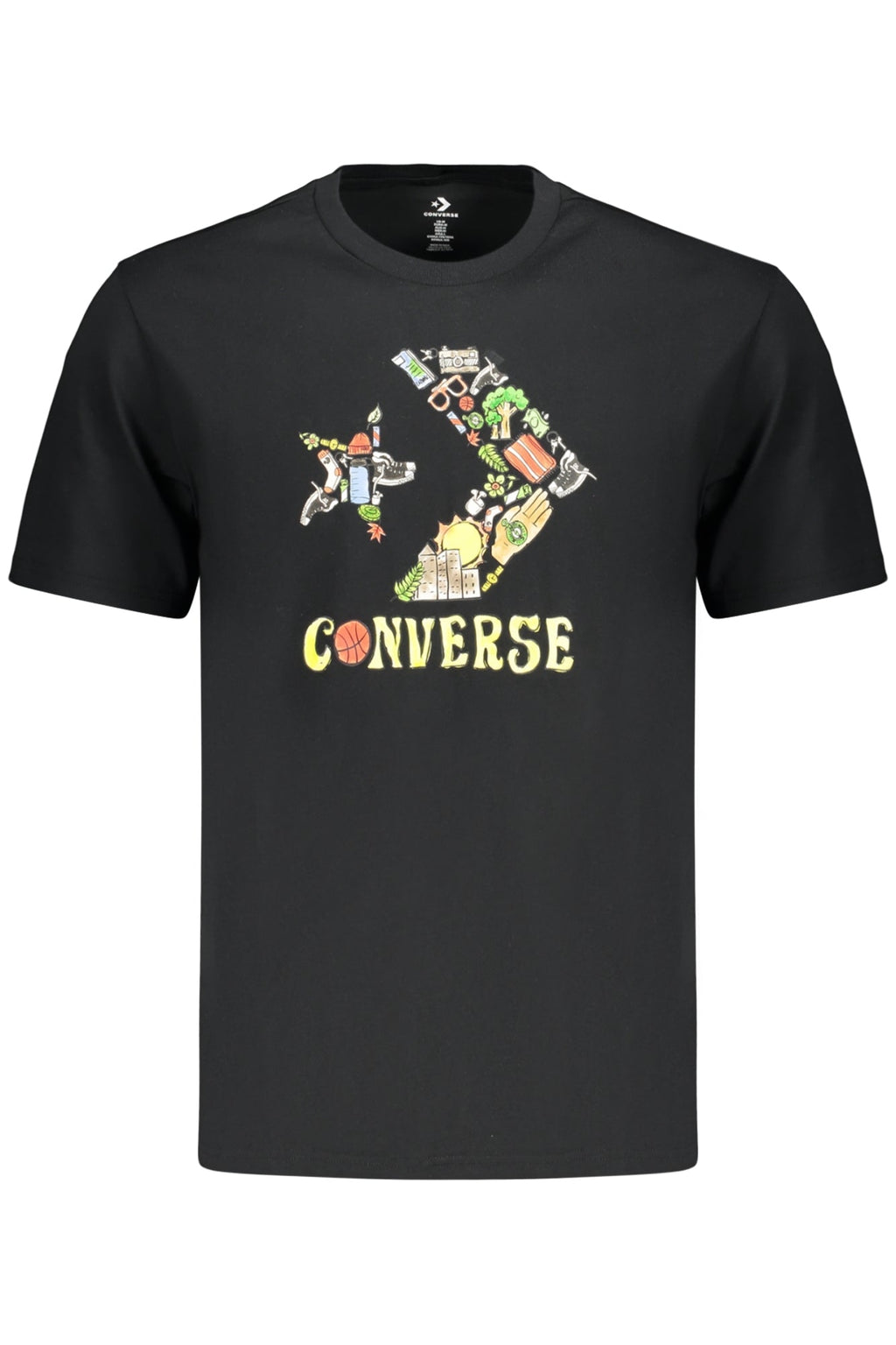 CONVERSE T-SHIRT MANICHE CORTE UOMO NERO - Grandi Firme Lab
