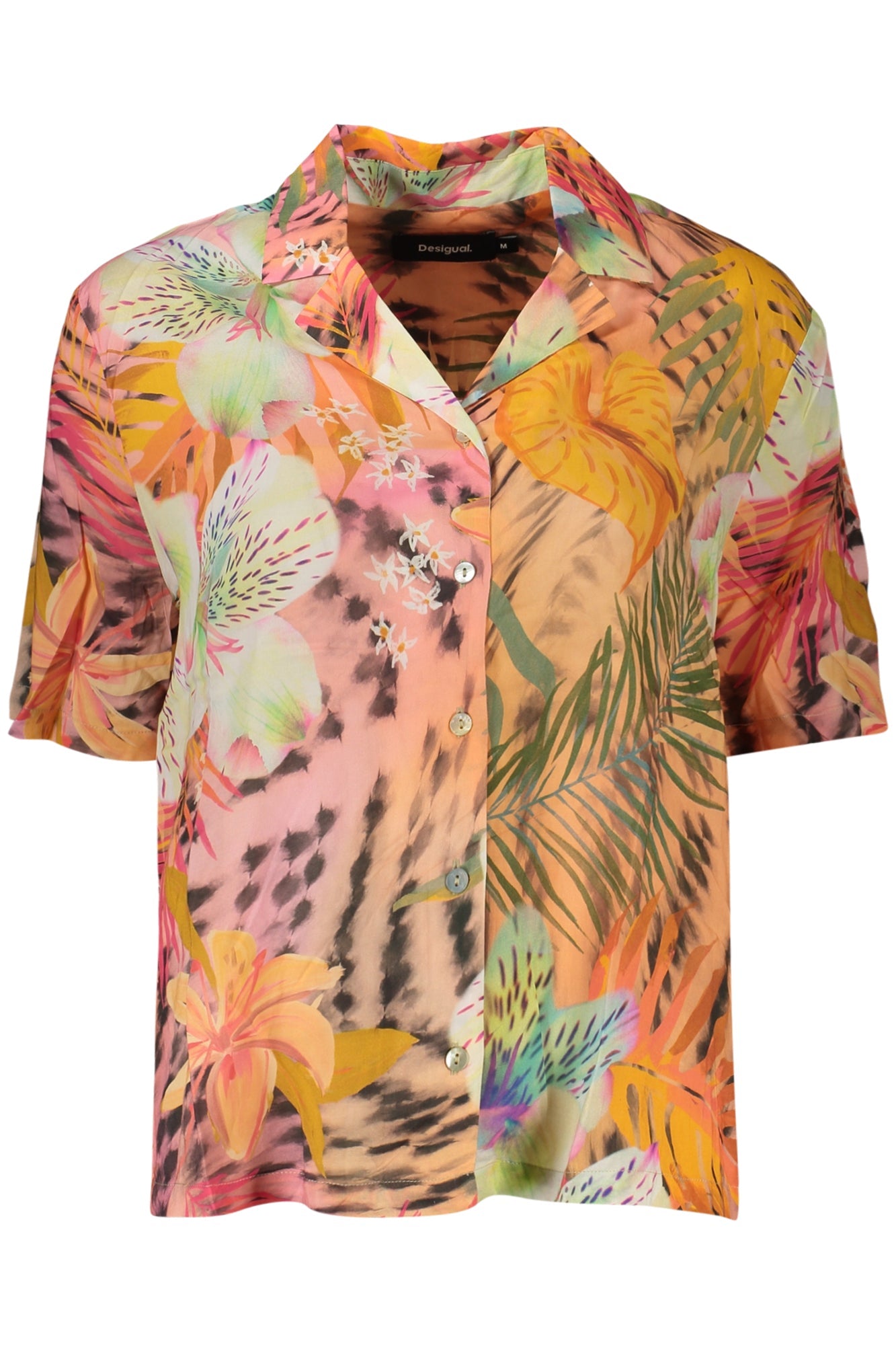 DESIGUAL CAMICIA MANICHE CORTE DONNA ARANCIO - Grandi Firme Lab