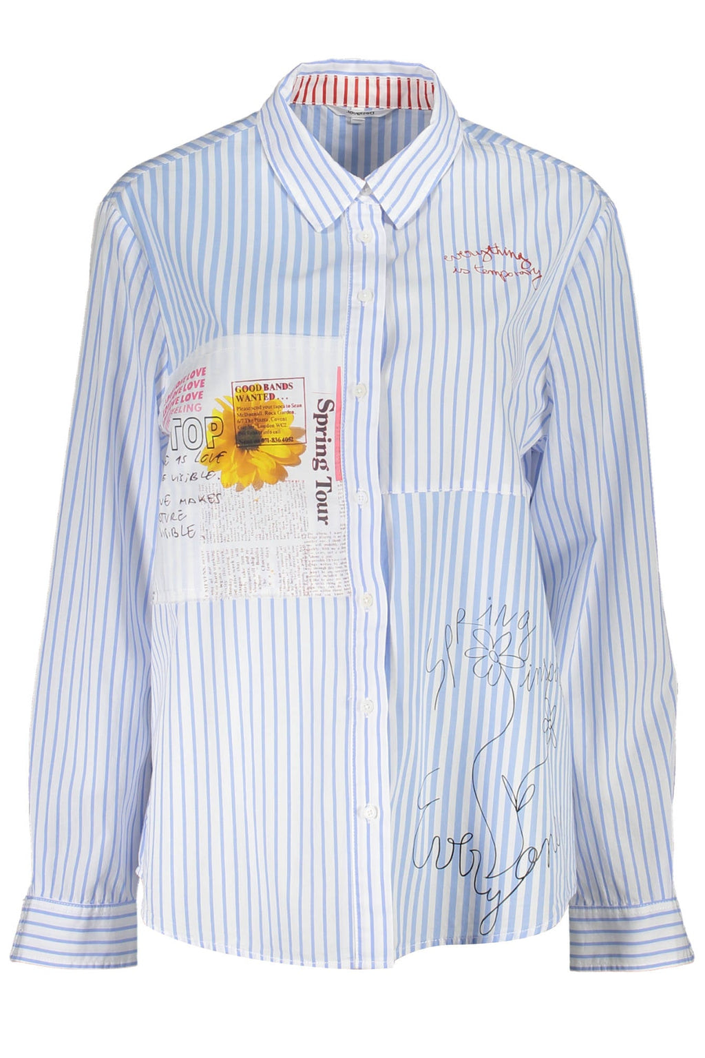 DESIGUAL CAMICIA MANICHE LUNGHE DONNA AZZURRO - Grandi Firme Lab