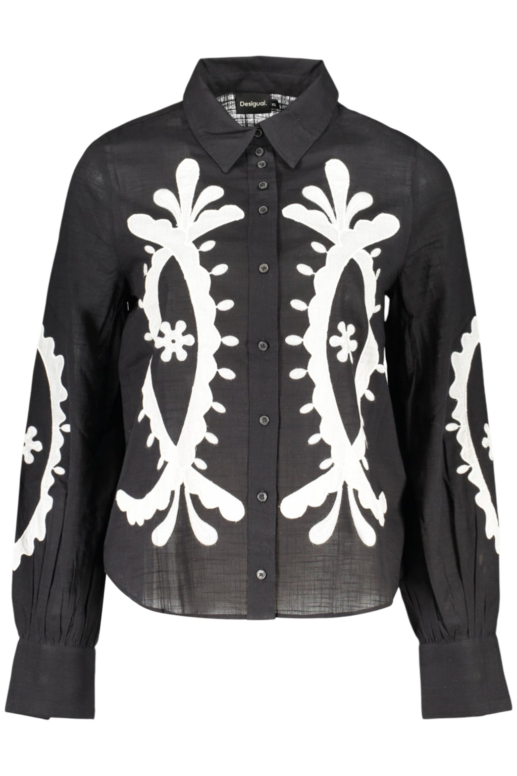 DESIGUAL CAMICIA MANICHE LUNGHE DONNA NERO - Grandi Firme Lab