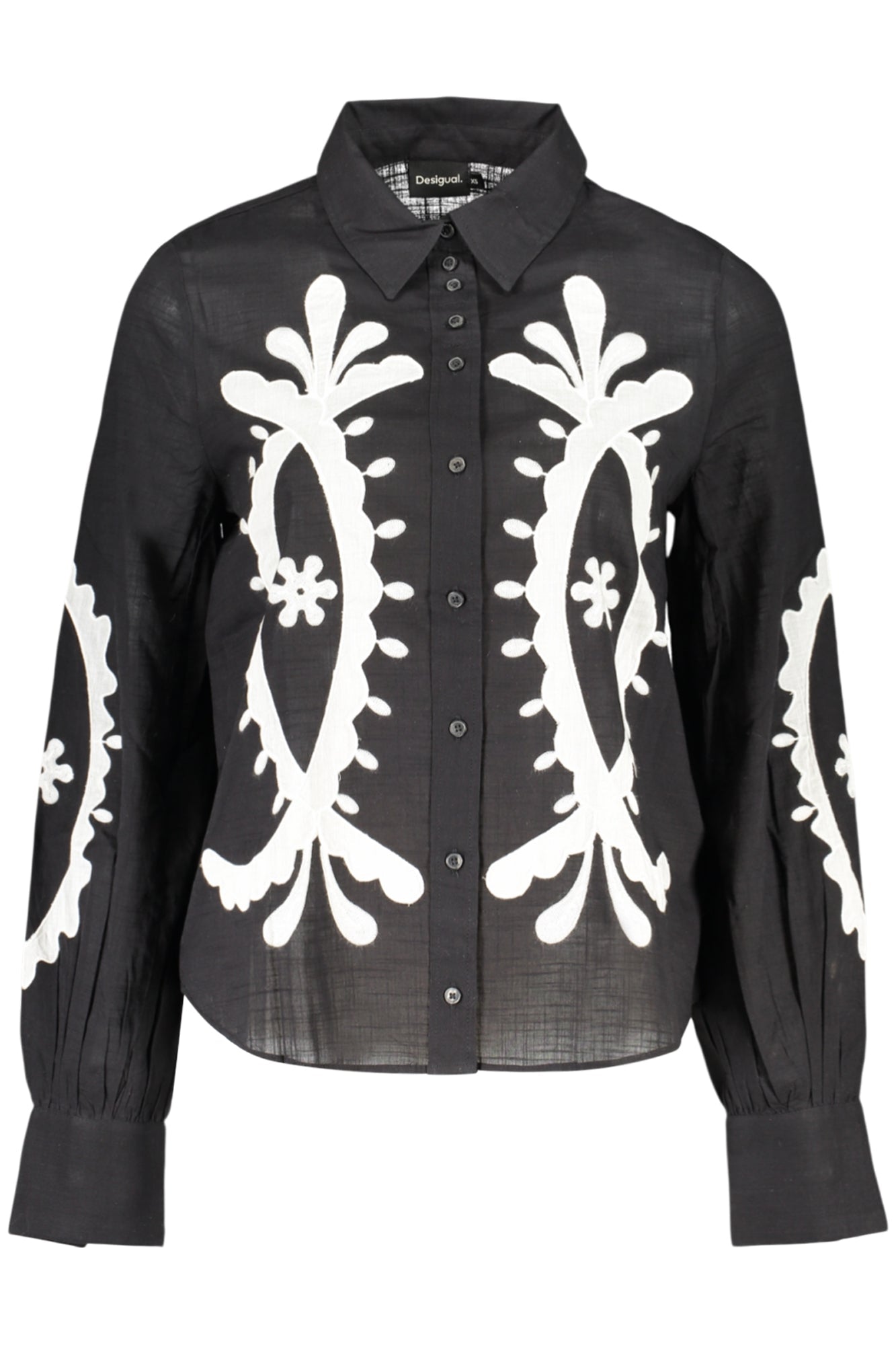 DESIGUAL CAMICIA MANICHE LUNGHE DONNA NERO - Grandi Firme Lab
