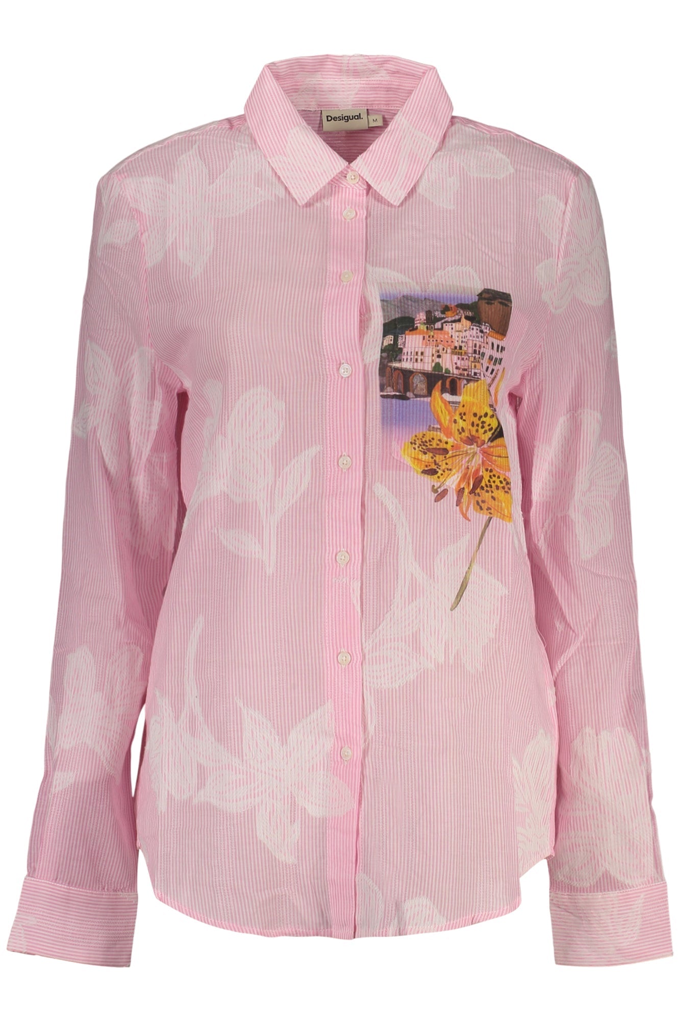 DESIGUAL CAMICIA MANICHE LUNGHE DONNA ROSA - Grandi Firme Lab