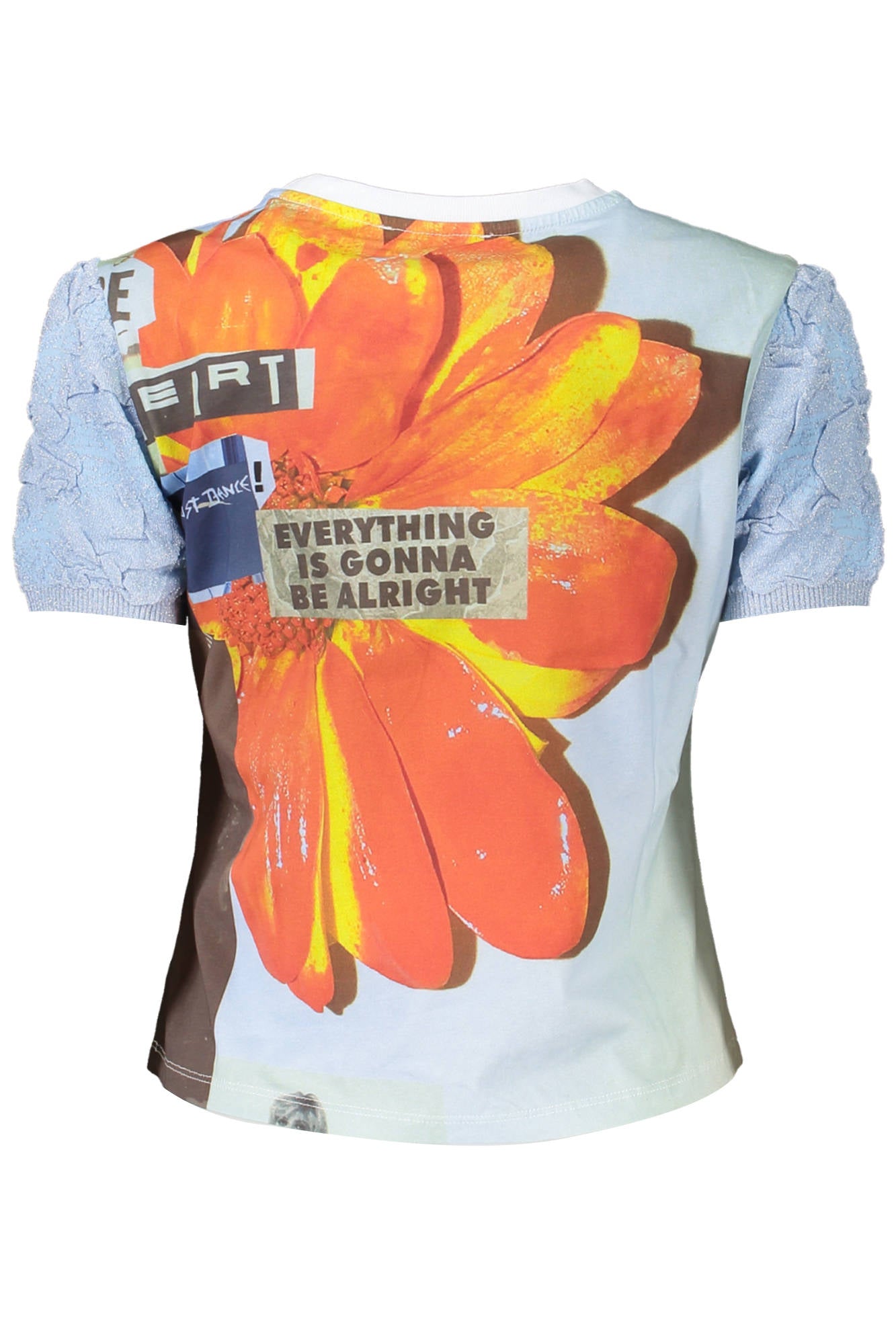DESIGUAL T-SHIRT MANICHE CORTE DONNA AZZURRO - Grandi Firme Lab