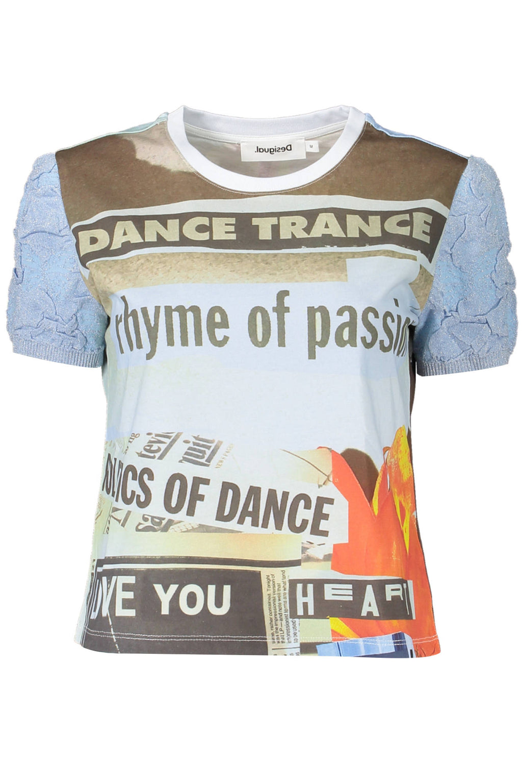 DESIGUAL T-SHIRT MANICHE CORTE DONNA AZZURRO - Grandi Firme Lab