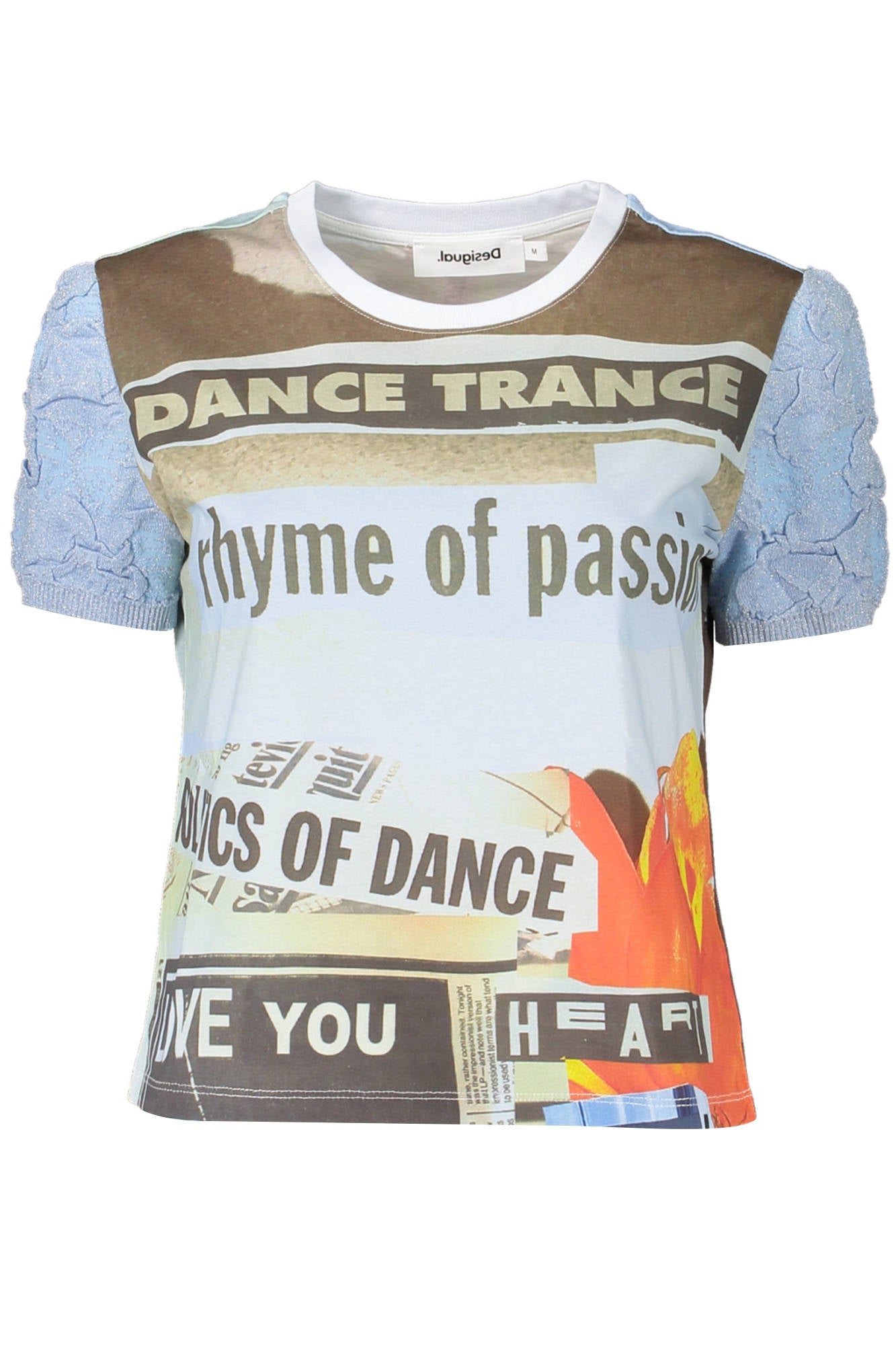 DESIGUAL T-SHIRT MANICHE CORTE DONNA AZZURRO - Grandi Firme Lab