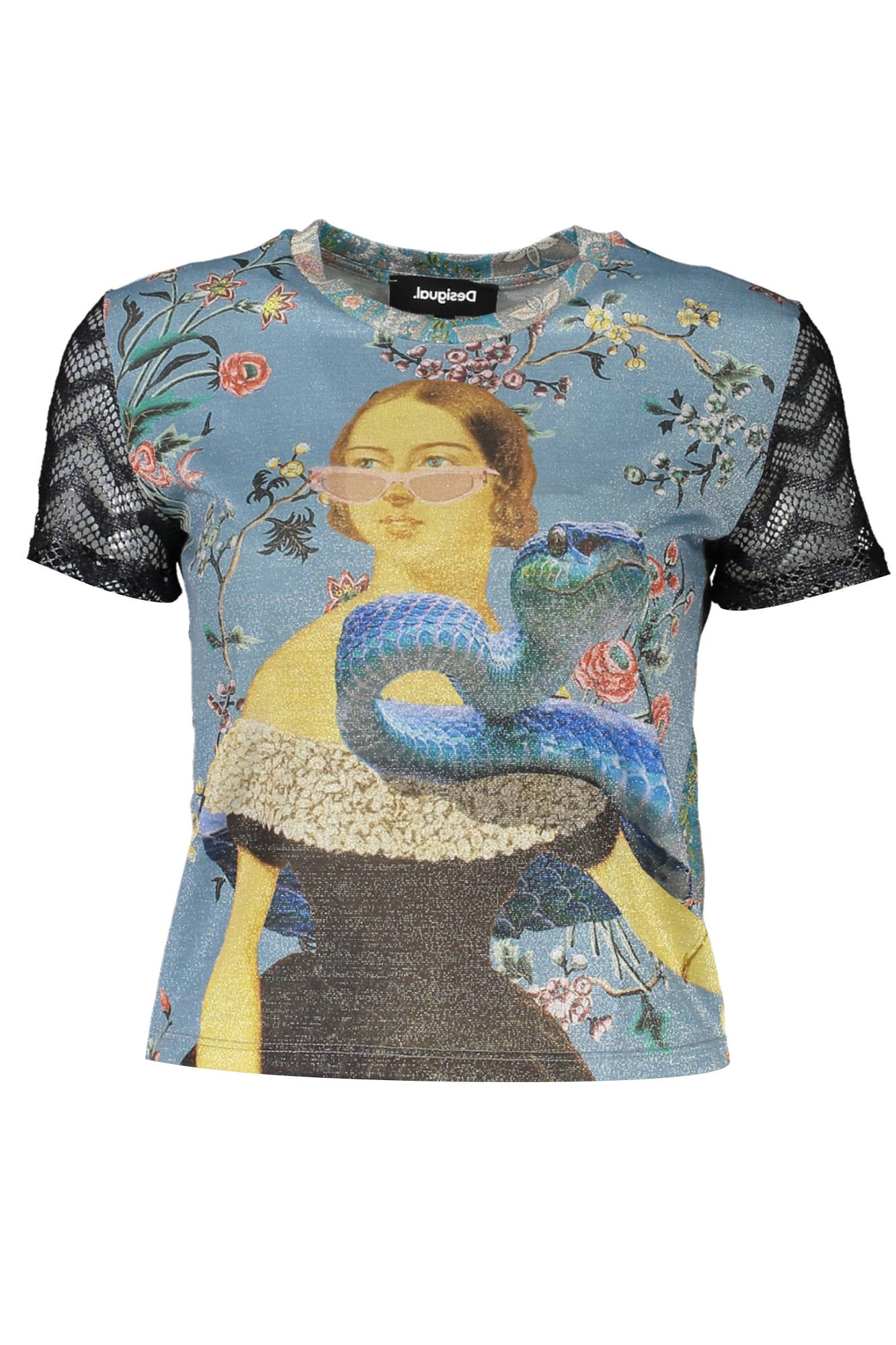 DESIGUAL T-SHIRT MANICHE CORTE DONNA AZZURRO - Grandi Firme Lab