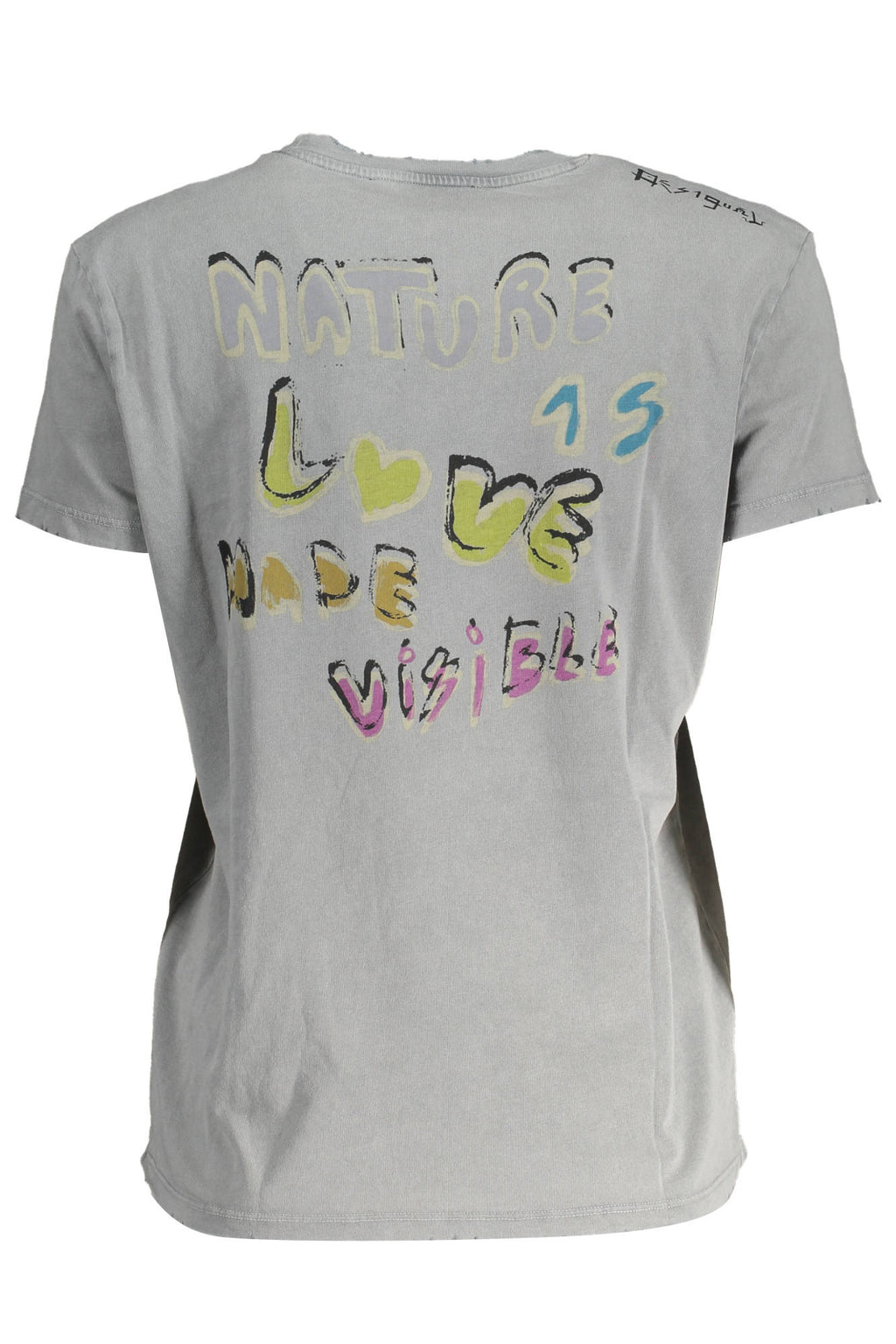 DESIGUAL T - SHIRT MANICHE CORTE DONNA GRIGIO - Grandi Firme Lab