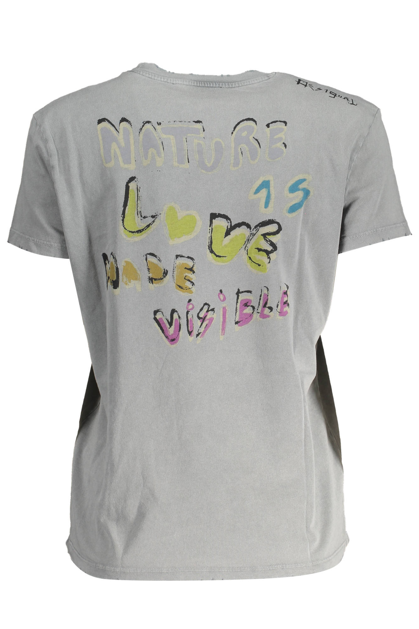 DESIGUAL T - SHIRT MANICHE CORTE DONNA GRIGIO - Grandi Firme Lab