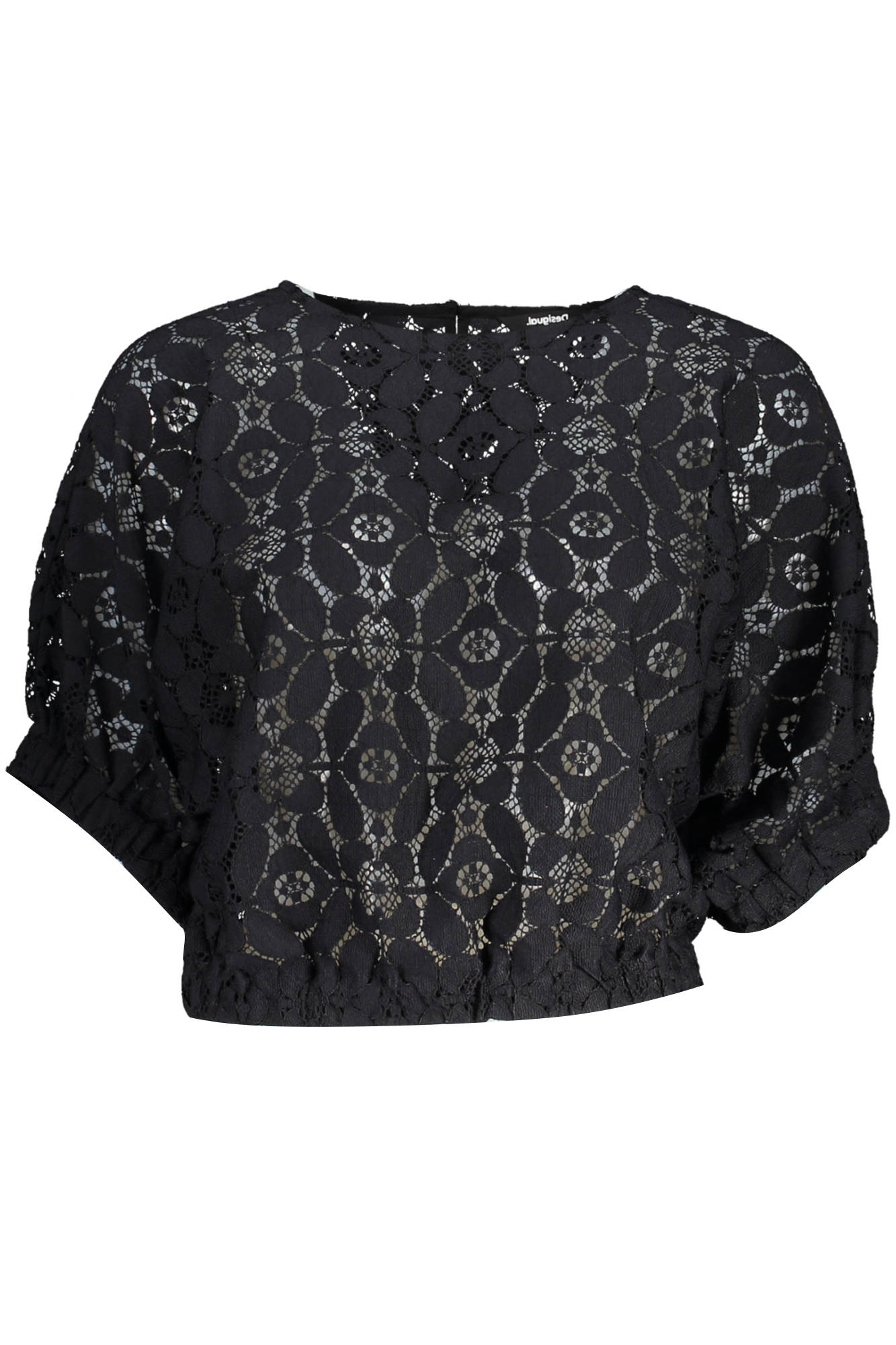 DESIGUAL T-SHIRT MANICHE CORTE DONNA NERO - Grandi Firme Lab