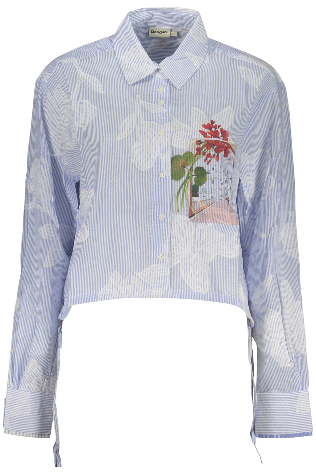 DESIGUAL CAMICIA MANICHE LUNGHE DONNA AZZURRO
