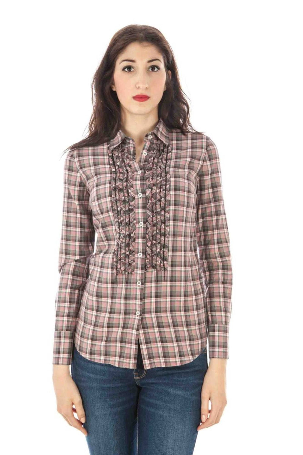 FRED PERRY CAMICIA MANICHE LUNGHE DONNA ROSA - Grandi Firme Lab