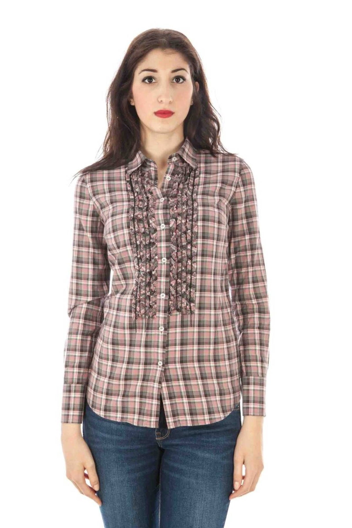 FRED PERRY CAMICIA MANICHE LUNGHE DONNA ROSA - Grandi Firme Lab