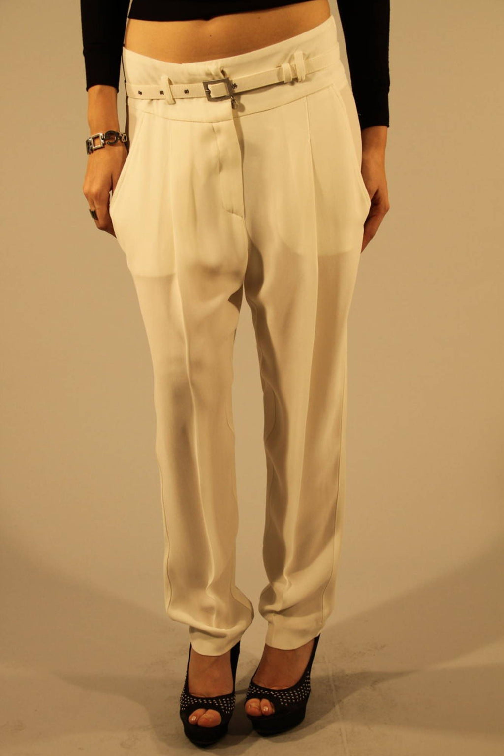 PATRIZIA PEPE PANTALONE DONNA BIANCO - Grandi Firme Lab