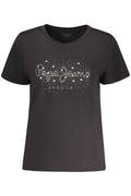 PEPE JEANS T-SHIRT MANICHE CORTE DONNA NERO - Grandi Firme Lab
