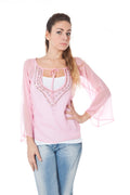 PHARD T - SHIRT MANICHE LUNGHE DONNA ROSA - Grandi Firme Lab