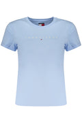 TOMMY HILFIGER T-SHIRT MANICHE CORTE DONNA AZZURRO - Grandi Firme Lab