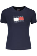 TOMMY HILFIGER T-SHIRT MANICHE CORTE DONNA BLU - Grandi Firme Lab