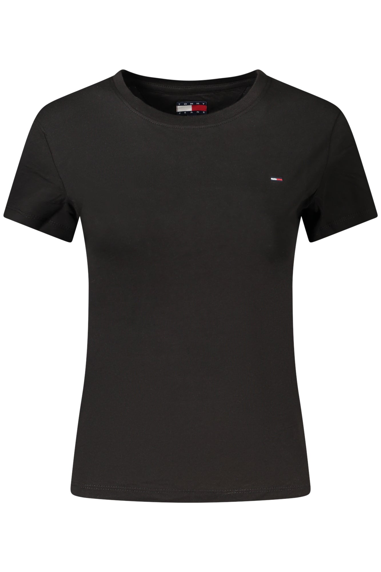 TOMMY HILFIGER T-SHIRT MANICHE CORTE DONNA NERO