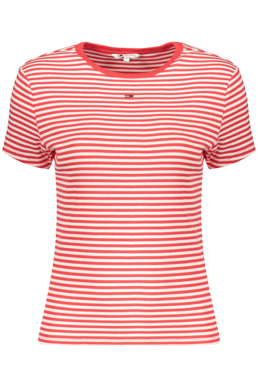 TOMMY HILFIGER T-SHIRT MANICHE CORTE DONNA ROSSO